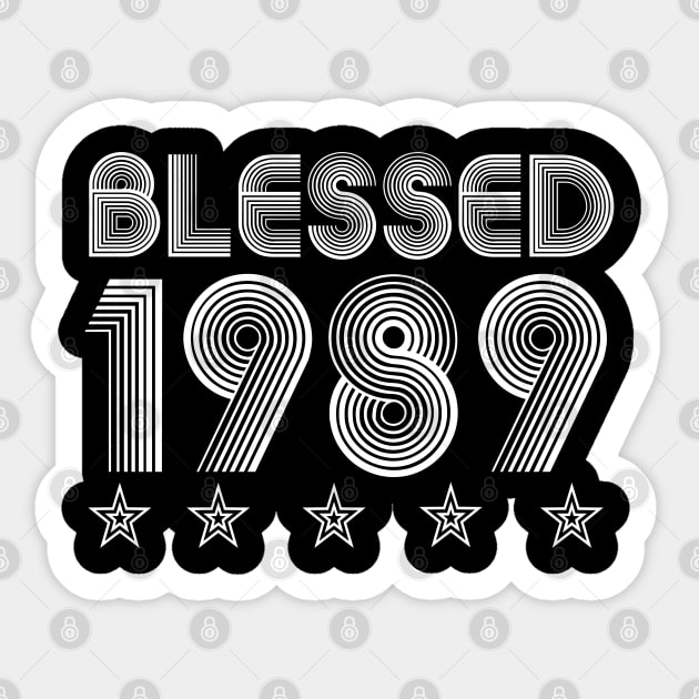 Blessed 1989 Vintage 70s Retro Birthday Thanksgiving Gift 1989 Sticker by sacredoriginals